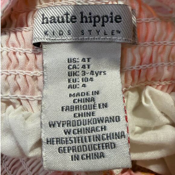 Haute Hippie  Floral Ruffle Dress 4T Smocked Flutter Straps Cottagecore Spring - Picture 4 of 6